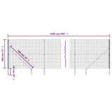 Wire Mesh Fence with Spike Anchors Anthracite 1.8x25 m - Rear View
