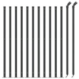 Wire Mesh Fence with Flange Anthracite 1.1x25 m - Side View