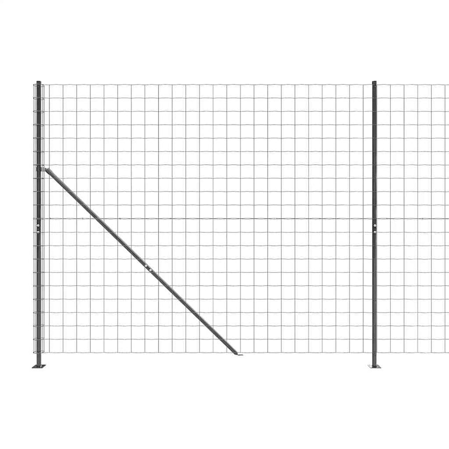 Wire Mesh Fence with Flange Anthracite 1.4x25 m
