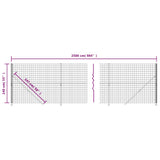 Wire Mesh Fence with Flange Anthracite 1.4x25 m