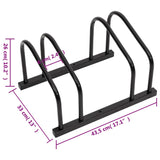 Bike Rack for 2 Bikes Black Steel - Rear View