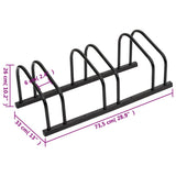 Bike Rack for 3 Bikes Black Steel - Rear View