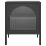 Nightstand Black 50x35x60 cm Glass and Steel