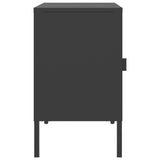 Nightstand Black 50x35x60 cm Glass and Steel - Rear View