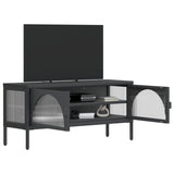 TV Cabinet Black 105x35x50 cm Glass and Steel - Top-Down View