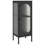 Sideboard Black 40x35x105 cm Glass and Steel - Front View