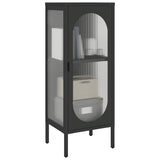 Sideboard Black 40x35x105 cm Glass and Steel - Top-Down View