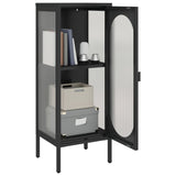 Sideboard Black 40x35x105 cm Glass and Steel - 45-Degree Angle