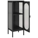 Sideboard Black 40x35x105 cm Glass and Steel - Low Angle