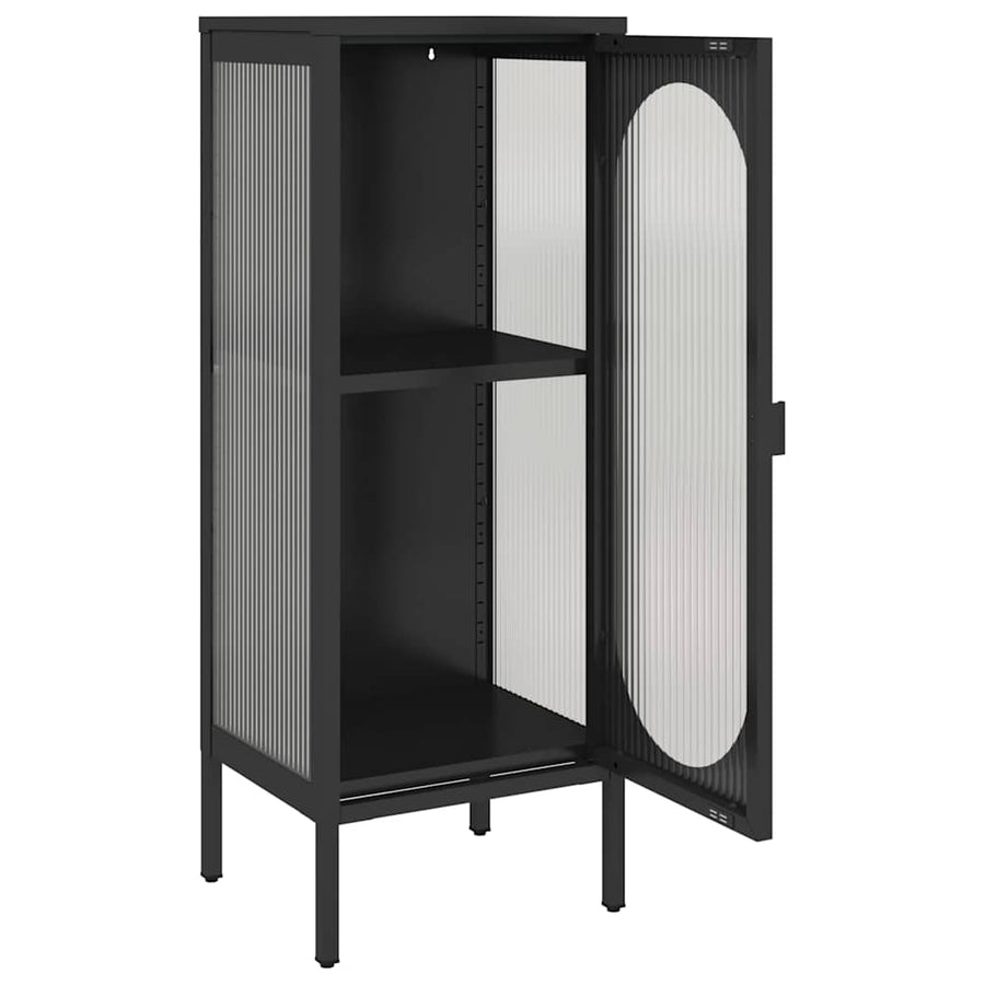 Sideboard Black 40x35x105 cm Glass and Steel