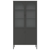Highboard Black 90x40x180 cm Glass and Steel