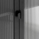 Highboard Black 90x40x180 cm Glass and Steel - Extra Image