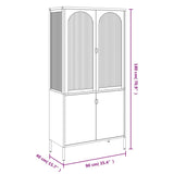 Highboard Black 90x40x180 cm Glass and Steel - Extra Image