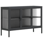 Sideboard Black 105x35x70 cm Glass and Steel