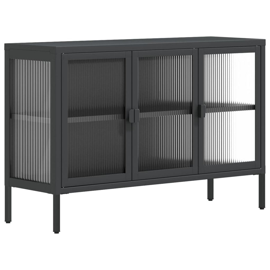 Sideboard Black 105x35x70 cm Glass and Steel