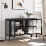Sideboard Black 105x35x70 cm Glass and Steel