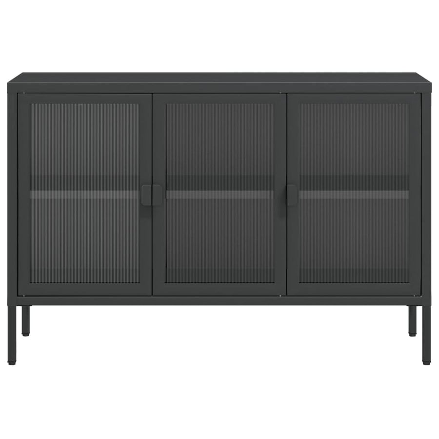 Sideboard Black 105x35x70 cm Glass and Steel