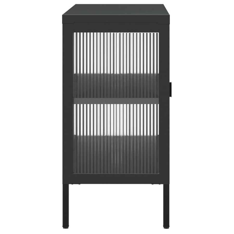 Sideboard Black 105x35x70 cm Glass and Steel