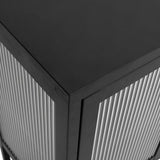 Sideboard Black 105x35x70 cm Glass and Steel