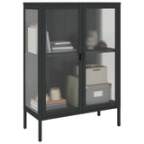 Sideboard Black 75x35x105 cm Glass and Steel - Top-Down View