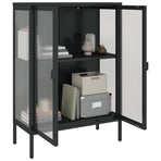 Sideboard Black 75x35x105 cm Glass and Steel