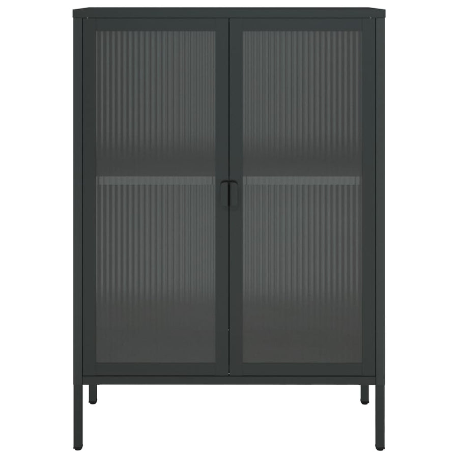 Sideboard Black 75x35x105 cm Glass and Steel
