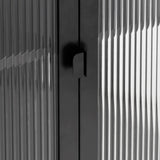 Sideboard Black 75x35x105 cm Glass and Steel - Extra Image