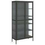 Highboard Black 85x40x180 cm Glass and Steel