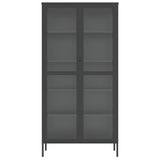 Highboard Black 85x40x180 cm Glass and Steel