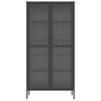 Highboard Black 85x40x180 cm Glass and Steel