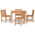 5 Piece Garden Dining Set Solid Wood Teak