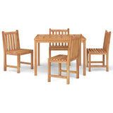 5 Piece Garden Dining Set Solid Wood Teak - Front View