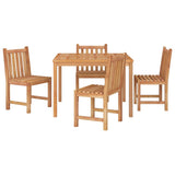 5 Piece Garden Dining Set Solid Wood Teak - Side View