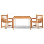 3 Piece Garden Dining Set Solid Wood Teak
