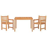 3 Piece Garden Dining Set Solid Wood Teak - Side View