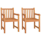3 Piece Garden Dining Set Solid Wood Teak - Top-Down View