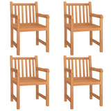 5 Piece Garden Dining Set Solid Wood Teak - Top-Down View