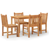 5 Piece Garden Dining Set Solid Wood Teak - Front View