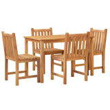 5 Piece Garden Dining Set Solid Wood Teak - Side View