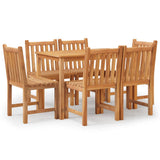 7 Piece Garden Dining Set Solid Wood Teak - Front View