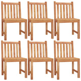 7 Piece Garden Dining Set Solid Wood Teak - Top-Down View
