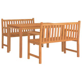 3 Piece Garden Dining Set Solid Wood Teak - Side View