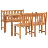 4 Piece Garden Dining Set Solid Wood Teak - Side View