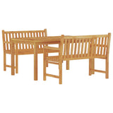 3 Piece Garden Dining Set Solid Wood Teak