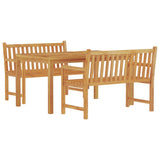 3 Piece Garden Dining Set Solid Wood Teak - Side View