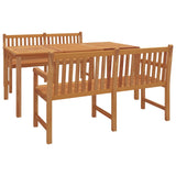 3 Piece Garden Dining Set Solid Wood Teak - Side View