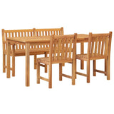 4 Piece Garden Dining Set Solid Wood Teak - Side View