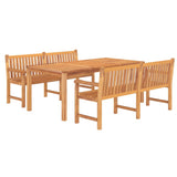 3 Piece Garden Dining Set Solid Wood Teak - Side View