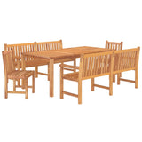 5 Piece Garden Dining Set Solid Wood Teak - Side View