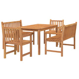 5 Piece Garden Dining Set Solid Wood Teak - Side View